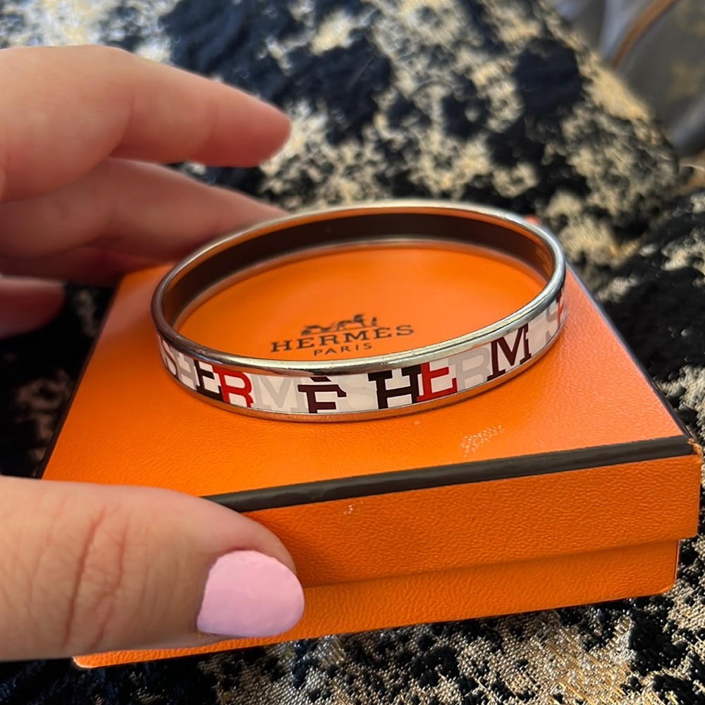 Hermes silver bracelet